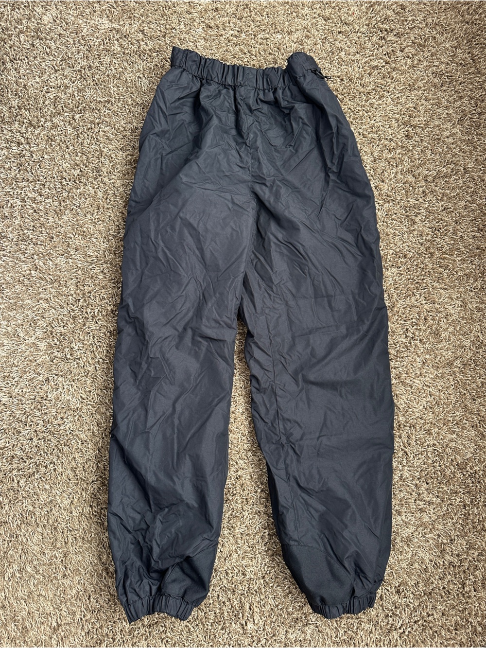 Vintage Columbia Black Side Zip Windbreaker Lined Elastic Waist Outdoor Pants